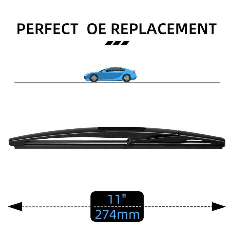 ASLAM Rear Wiper Blade,ASLAM 10E Rear Windshield Wiper Blades Type-E for Original Equipment Replacement,Exact Fit(Pack of 2) - Image 1